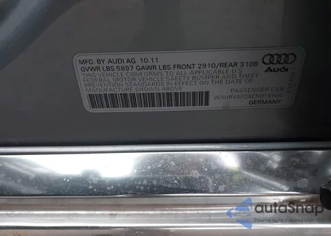 2012 Audi A8 L 4.2 from USA, damaged, VIN WAURVAFD6CN015504
